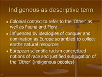 Indigenous as descriptive term