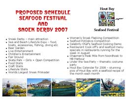 Proposed Schedule Seafood Festival & Snoek Derby 2007