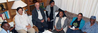 Council Member Joy George, Janey van Wyk, !Khora Danab Hennie van Wyk, Cecilia (Baba), Council Member Al Thiam, Council Member Wilma Kindo, Headman Gary Adriaanse
